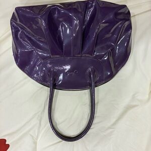 Patent Leather Purple Tote Bag for Women